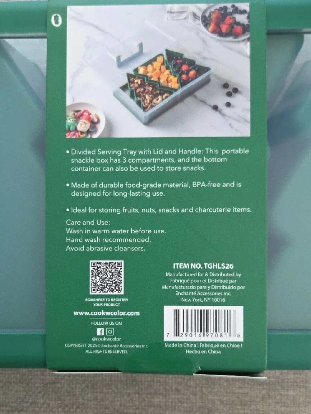 CWC  | Tree Green 3-Compartment Snack Box